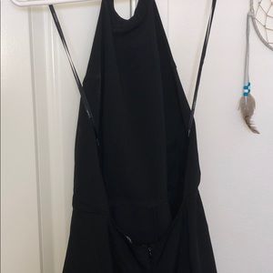 Backless halter romper